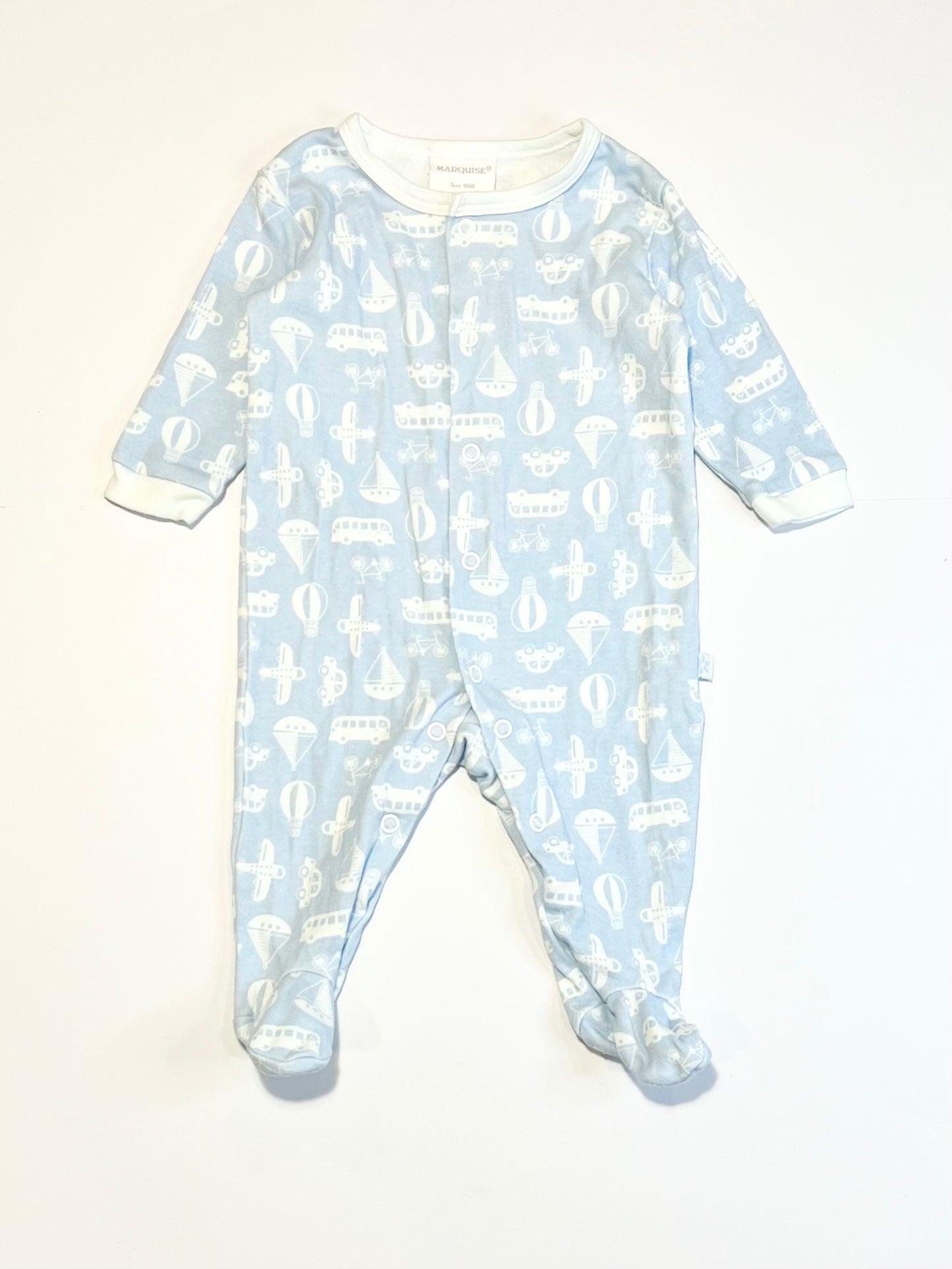 Blue vehicles onesie - Size 000