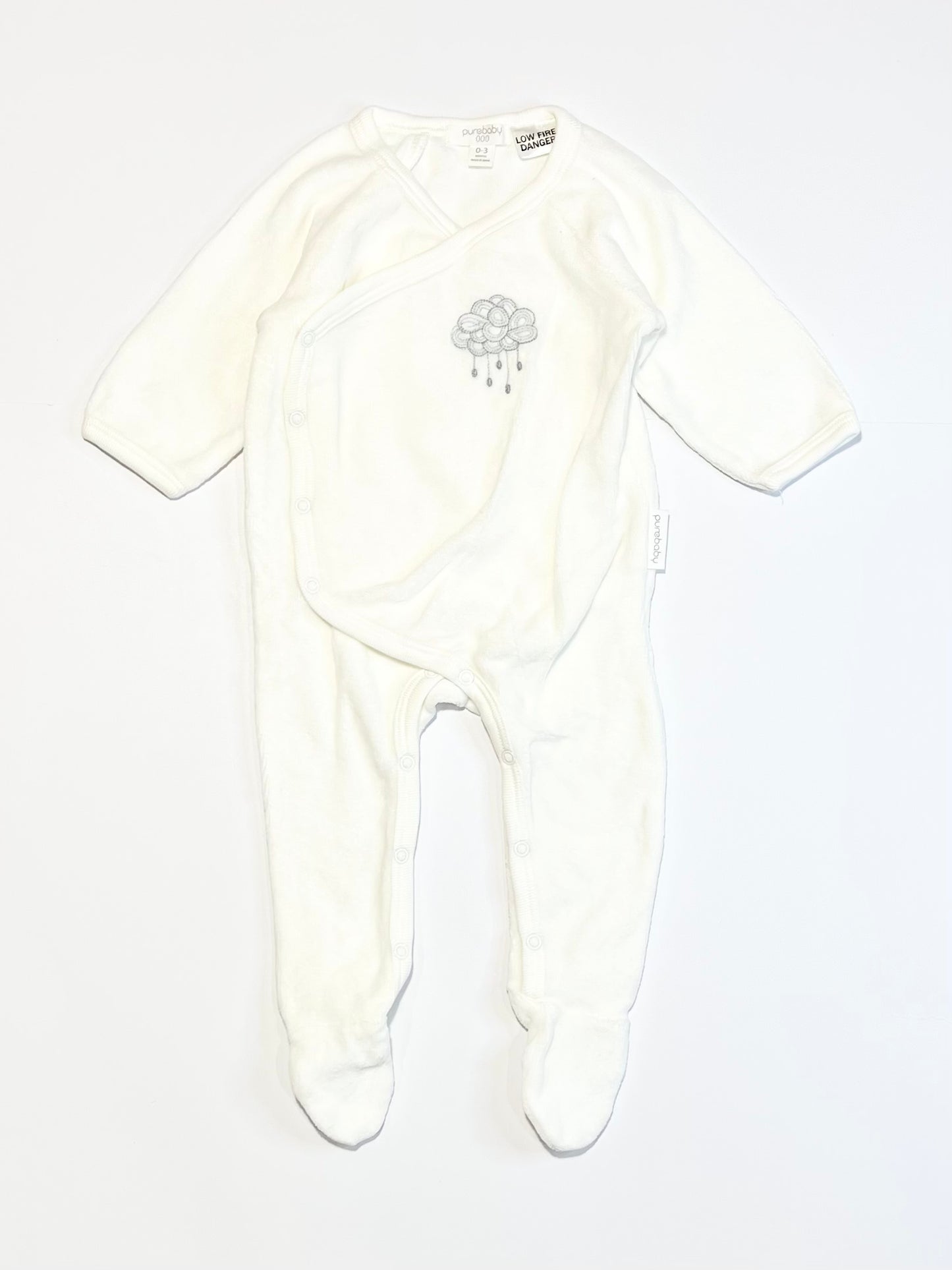 White velour onesie - Size 000