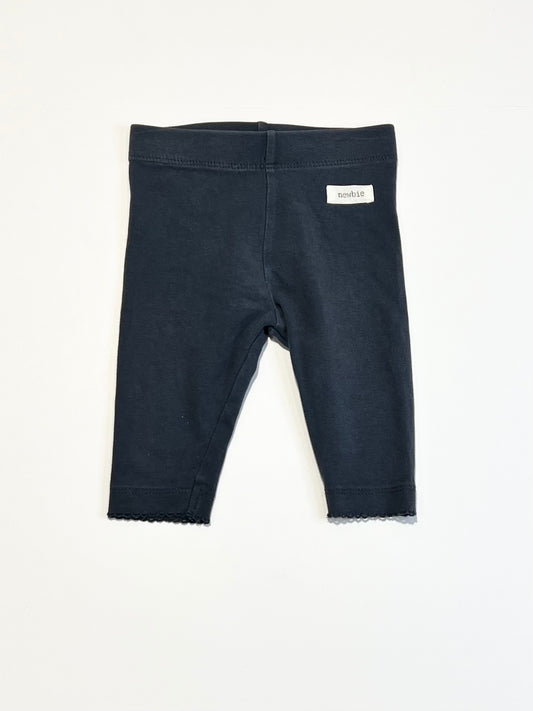 Navy bow leggings - Size 2-4 months