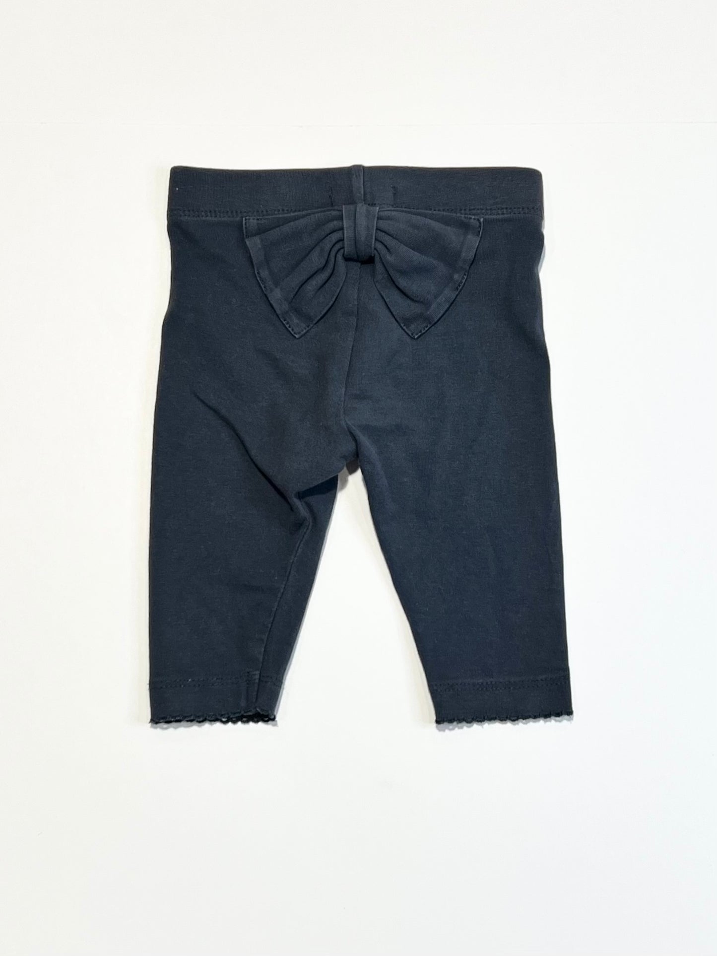 Navy bow leggings - Size 2-4 months