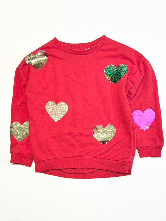 Sequined hearts sweater - Size 4-6