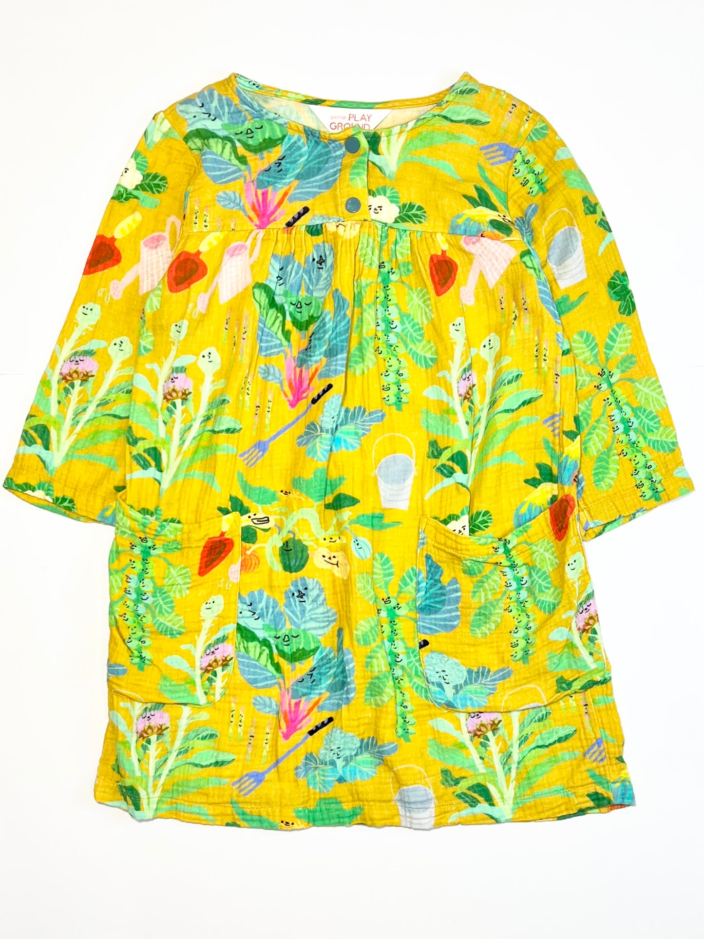 Muslin veggie patch dress - Size 5-6