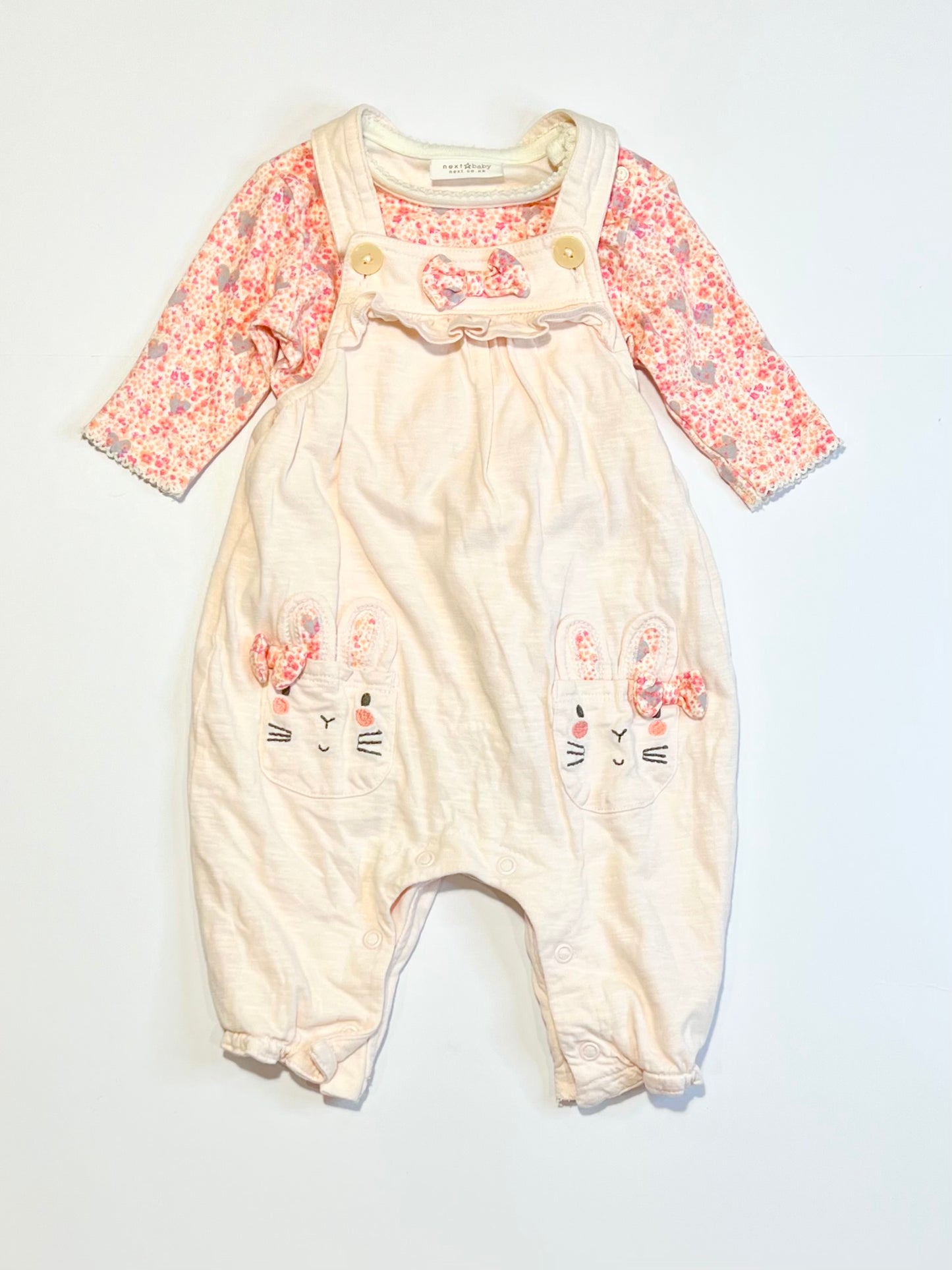 Pink bunny overall set - Size 000