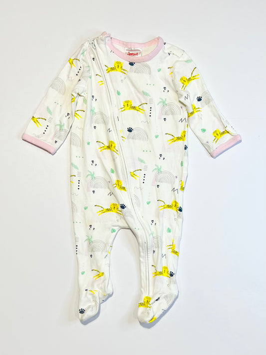 Cheetahs zip onesie - Size 000