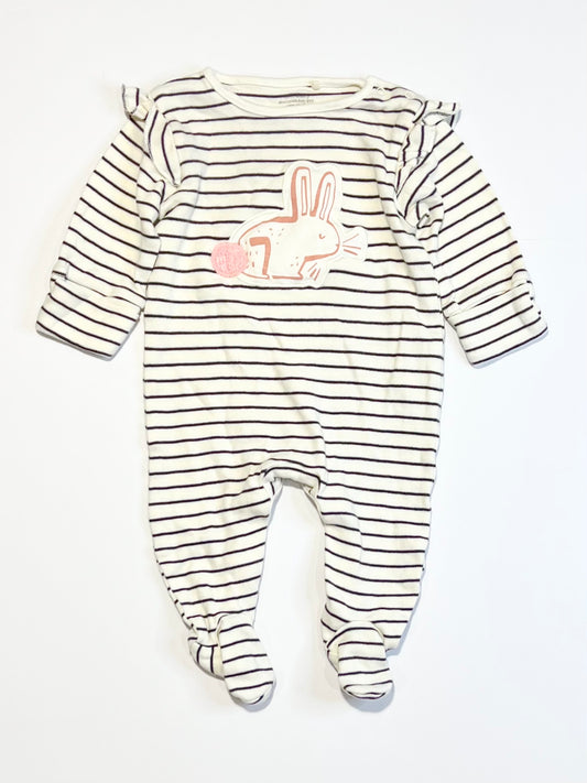 Striped bunny onesie - Size 000