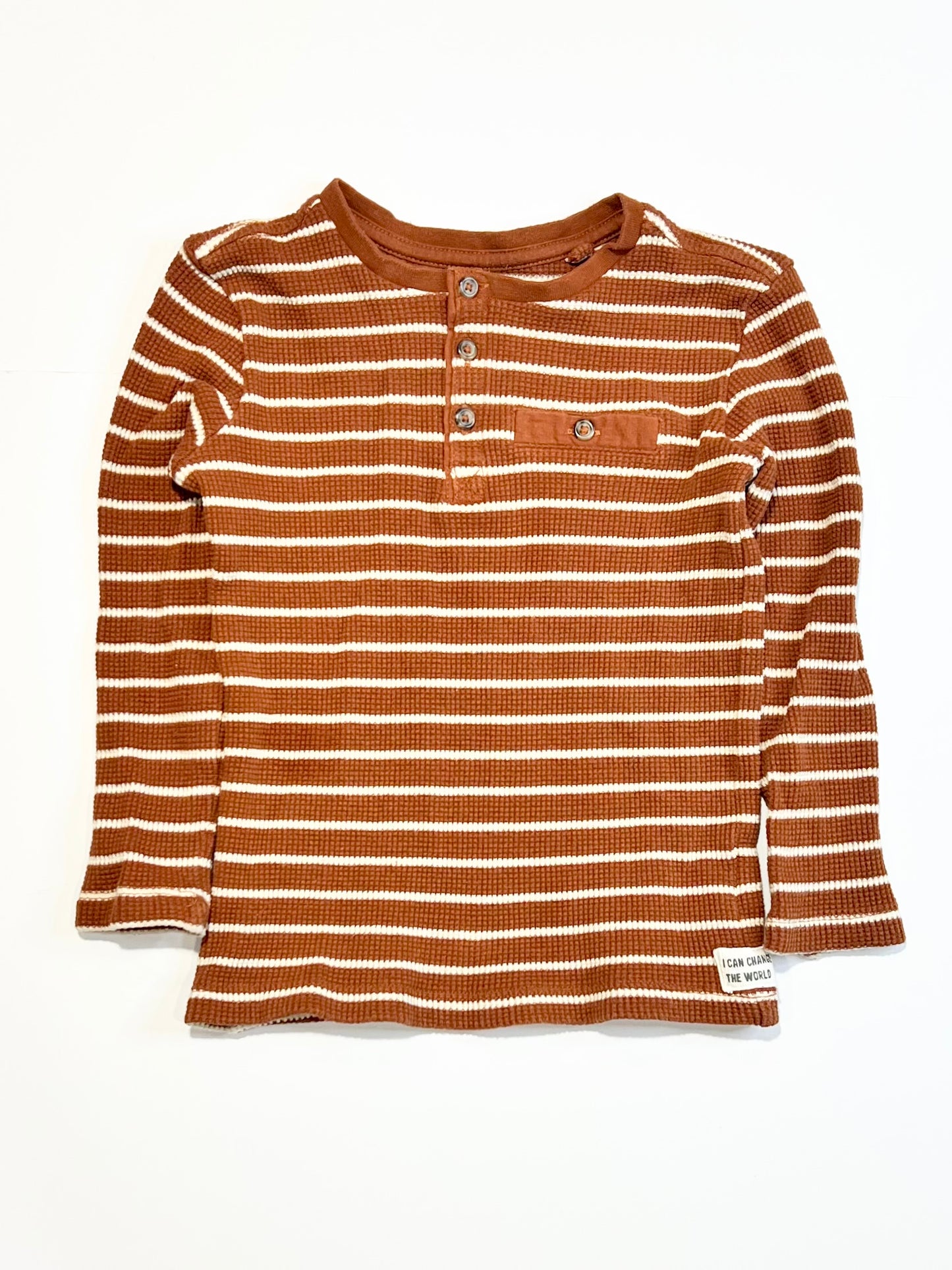 Waffle henley top - Size 4