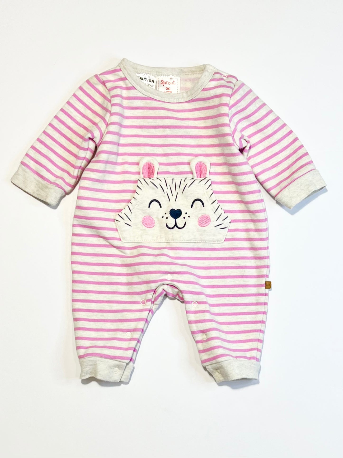 Striped fleece onesie - Size 000