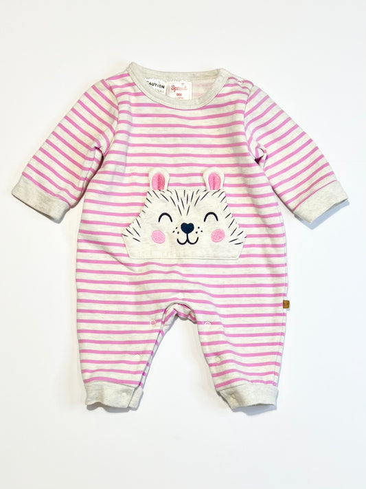 Striped fleece onesie - Size 000