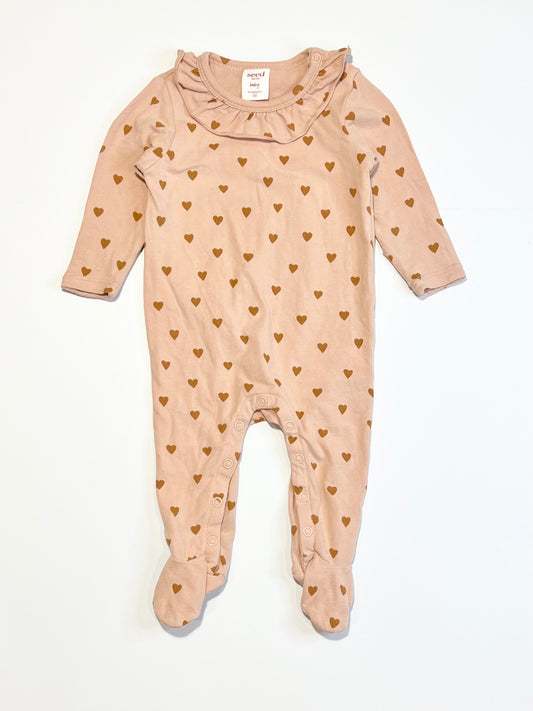 Hearts ruffle onesie - Size 000