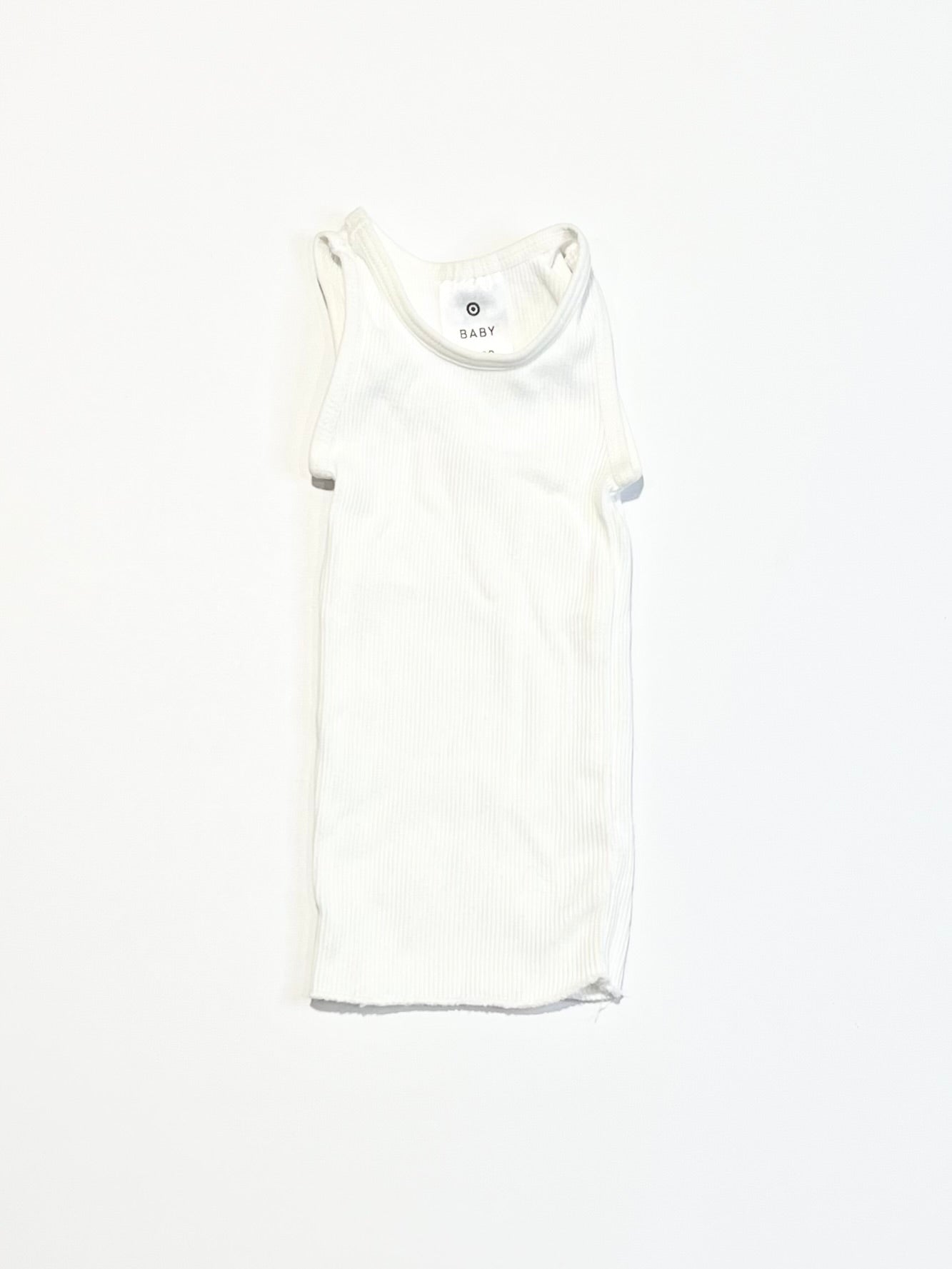 White ribbed singet - Size 0000