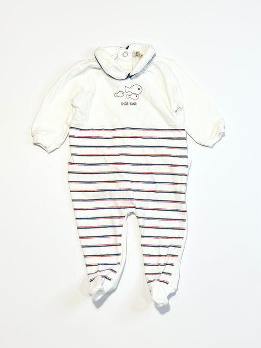 Striped fish onesie - Size 0000