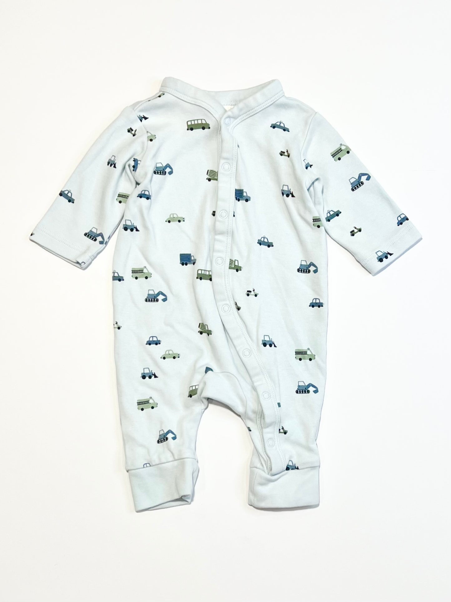 Blue vehicles onesie - Size 0000