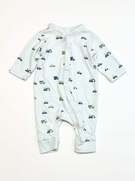 Blue vehicles onesie - Size 0000