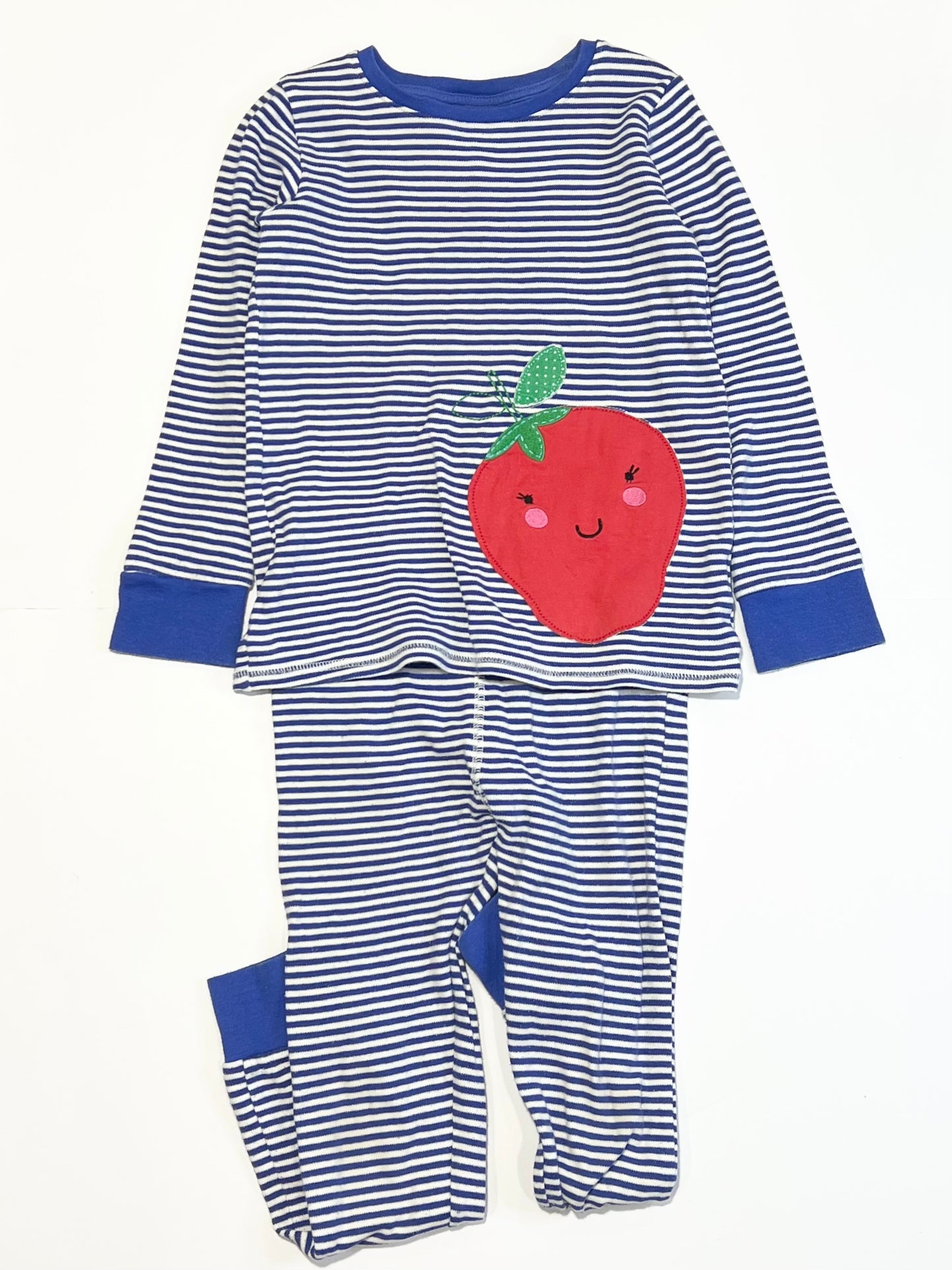 Striped strawberry pyjamas - Size 4-5