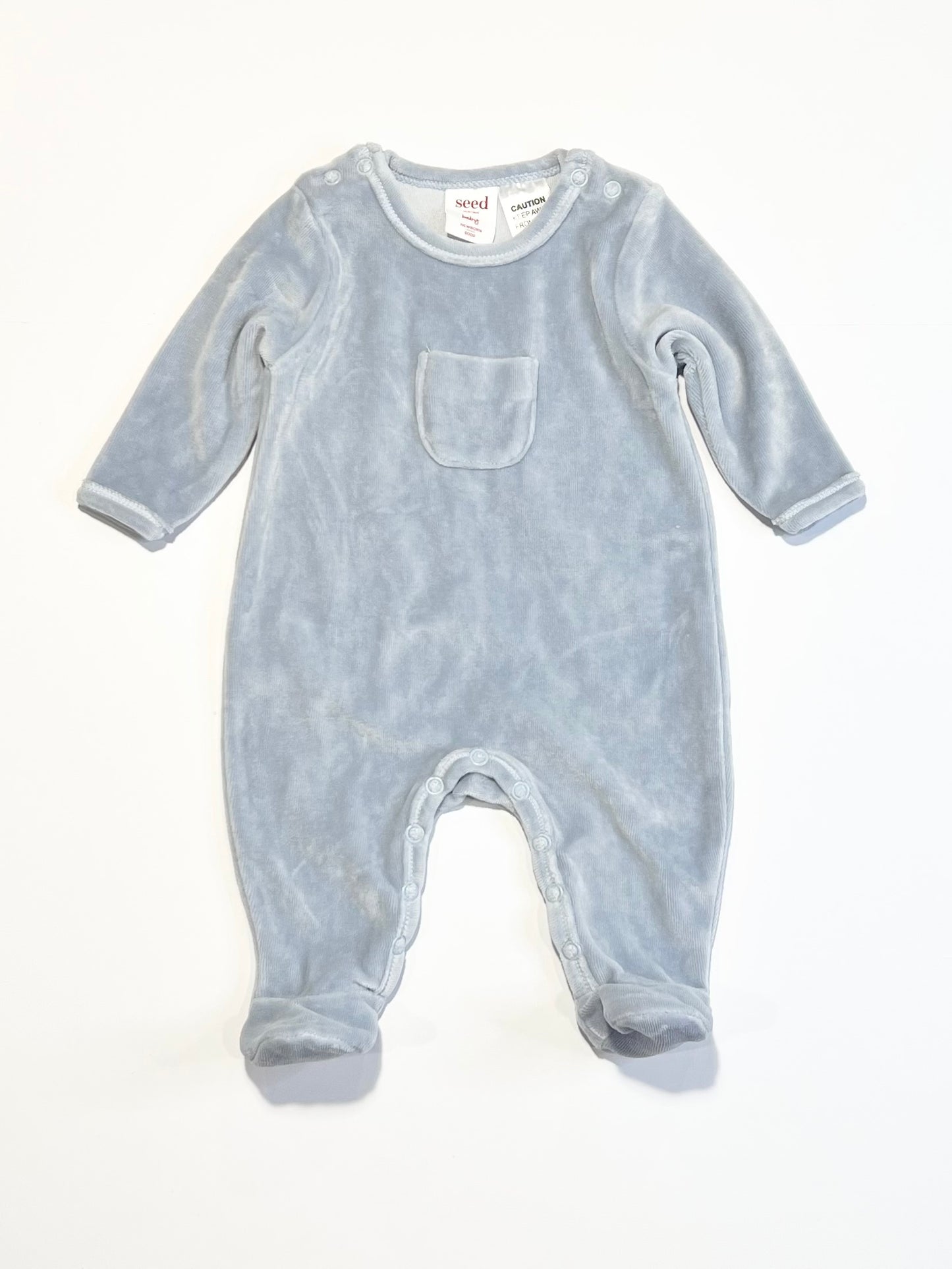 Grey velour onesie - Size 0000