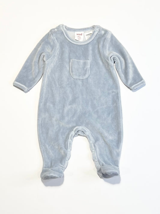 Grey velour onesie - Size 0000