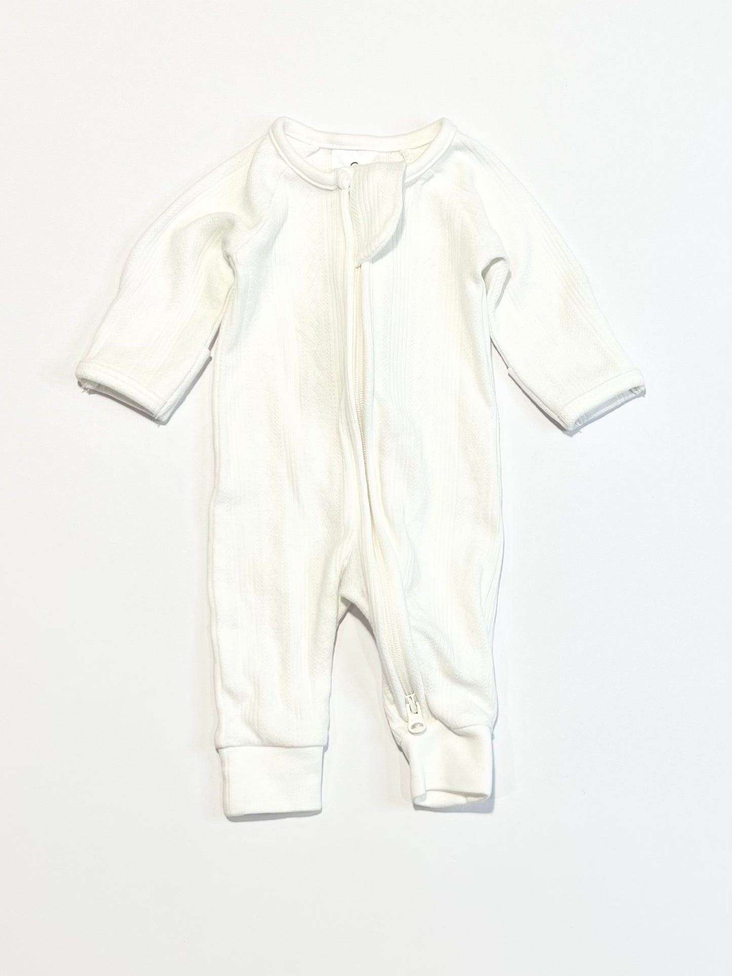 White ribbed onesie - Size 000000