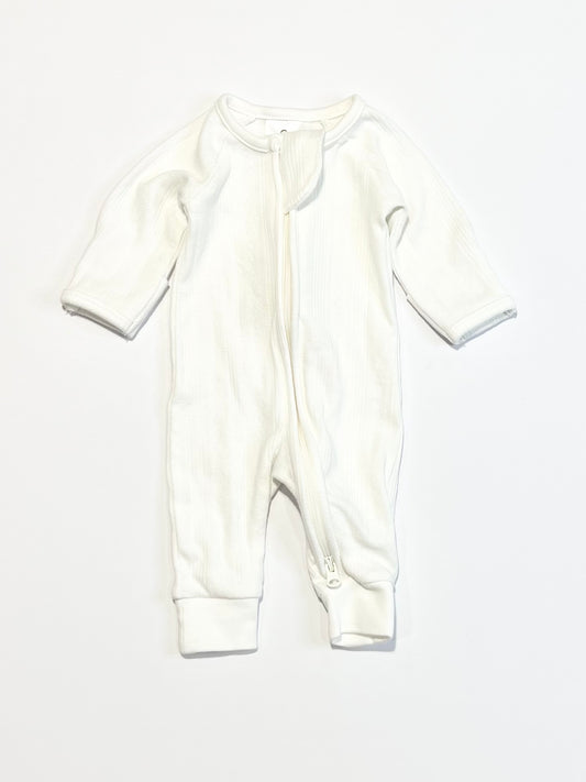 White ribbed onesie - Size 000000