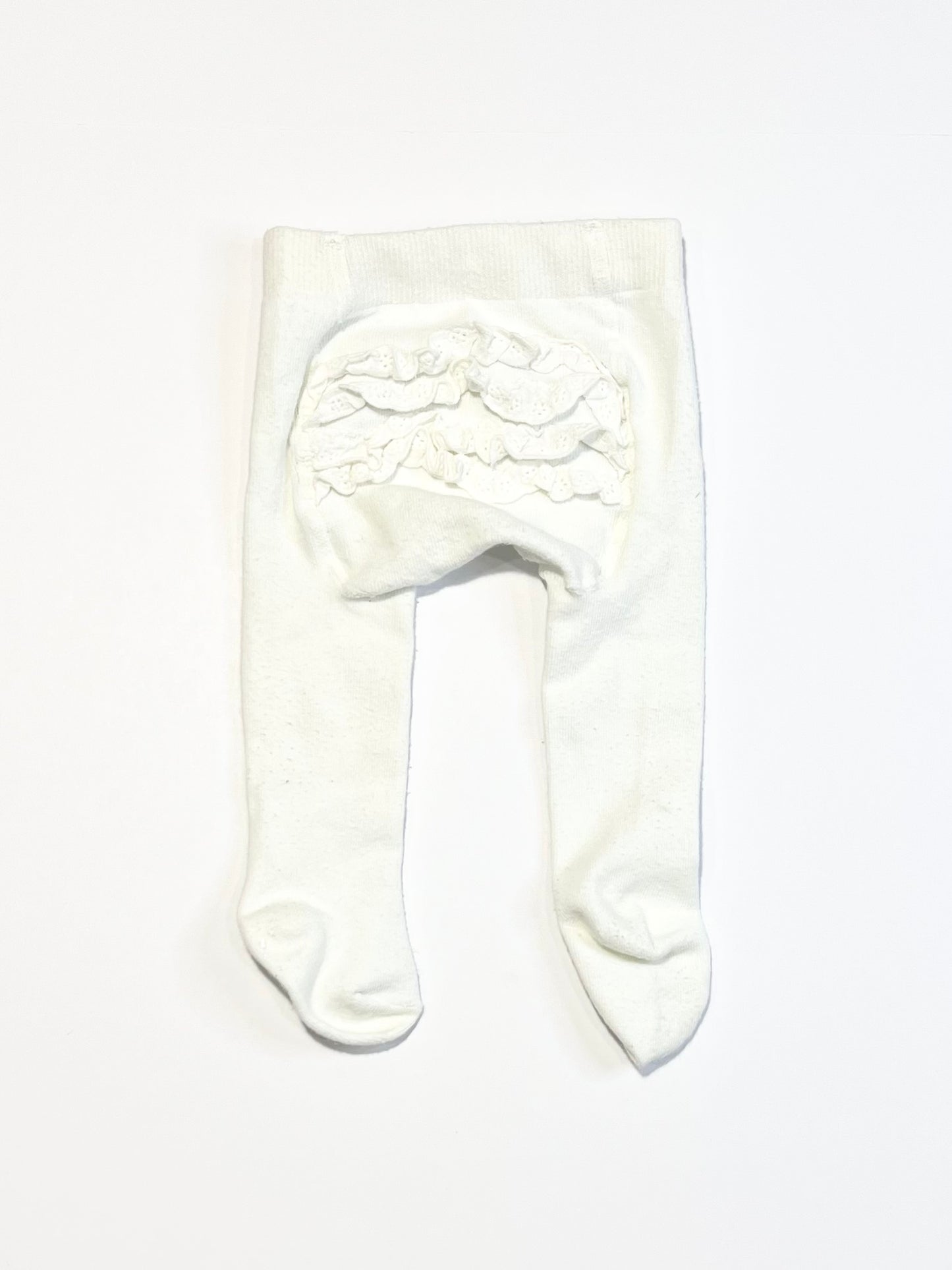 White ruffle tights - Size 0000