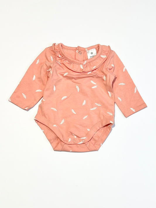 Pink feathers bodysuit - Size 0000