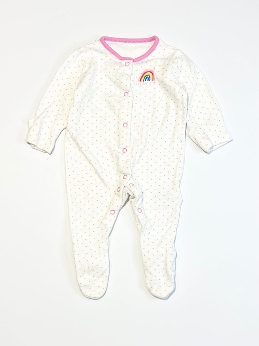 Pink spotty onesie - Size 0000