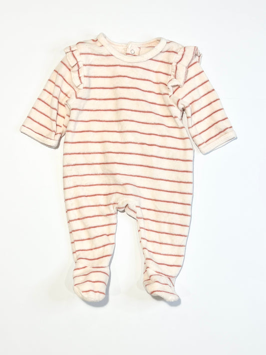 Striped velour onesie - Size 0000