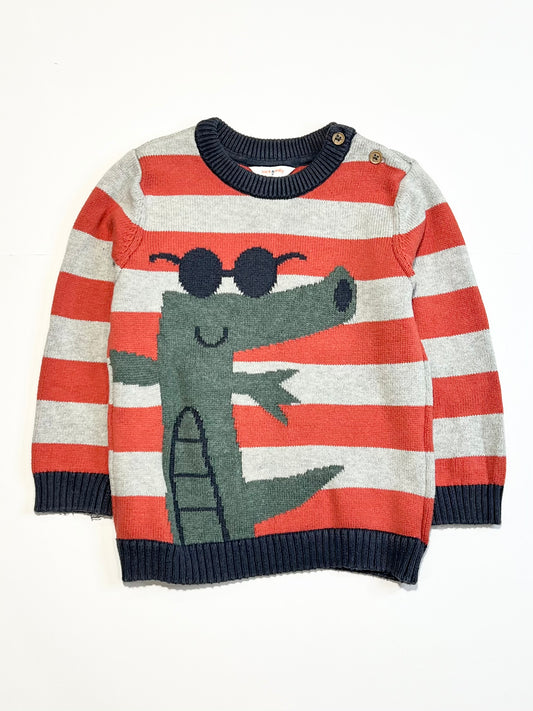 Striped crocs jumper - Size 3