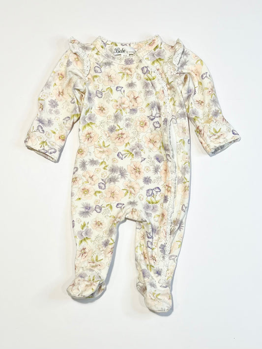 Floral zip onesie - Size 0000