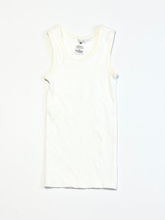 White ribbed singlet- Size 2