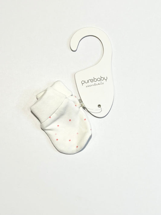 Pink spot mittens brand new - One size
