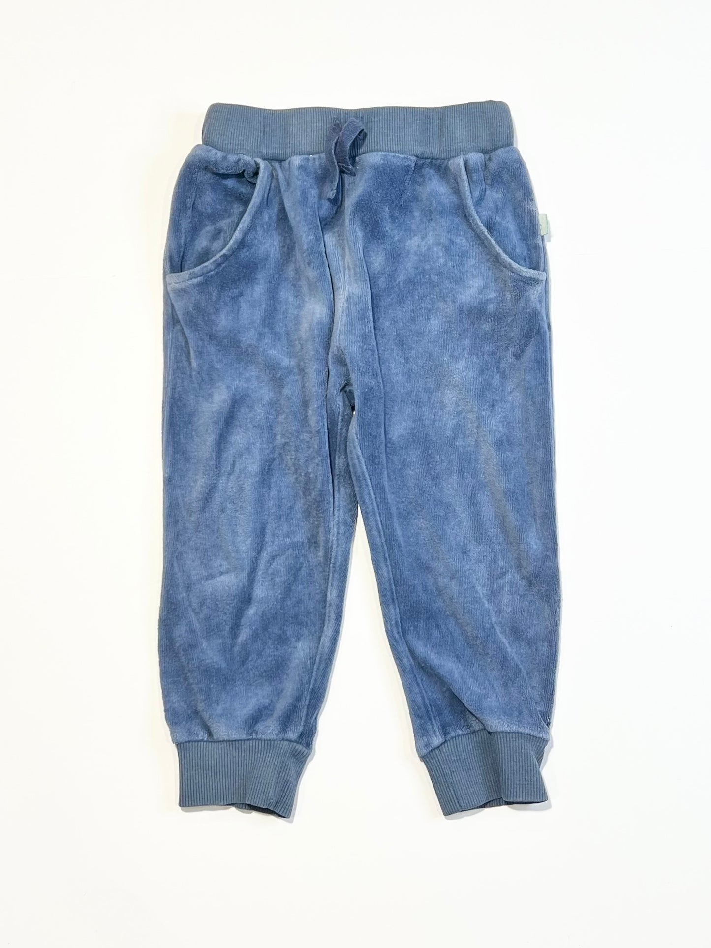 Blue velour trackies - Size 2
