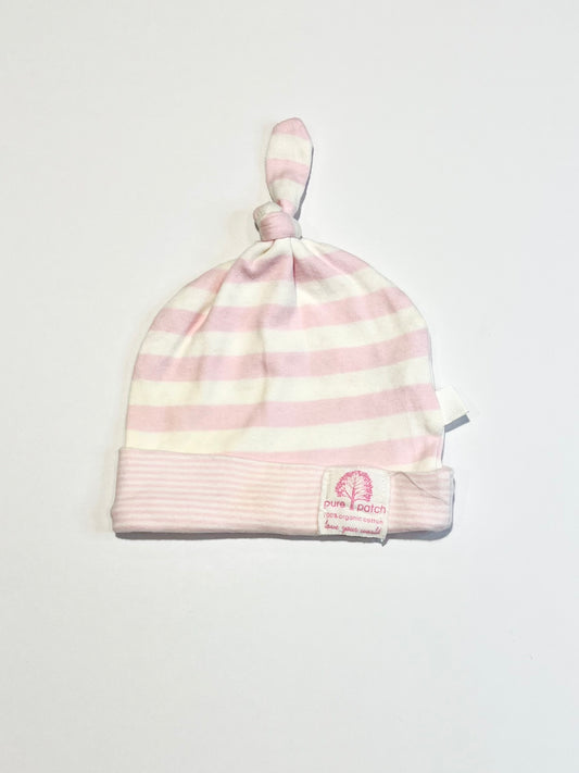 Pink striped beanie - One size