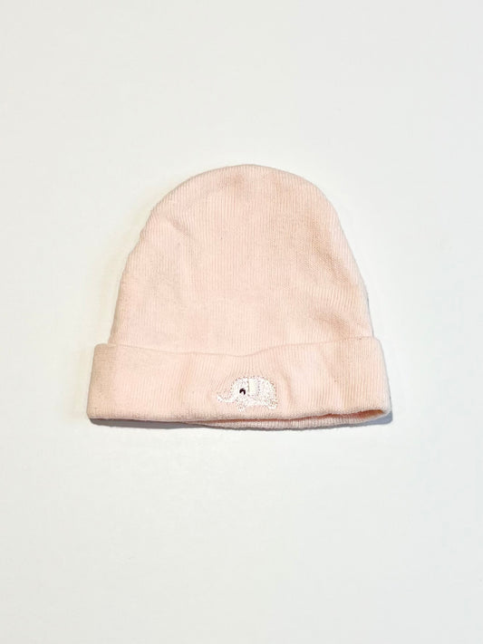Pink elephant beanie - Size 0-6 months