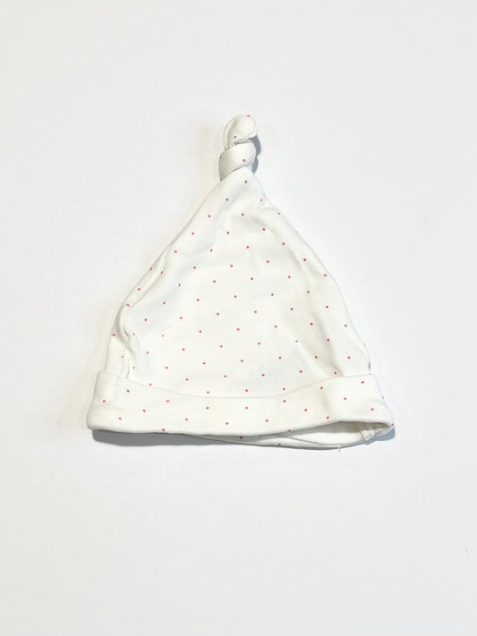 Pink spot beanie - Size newborn