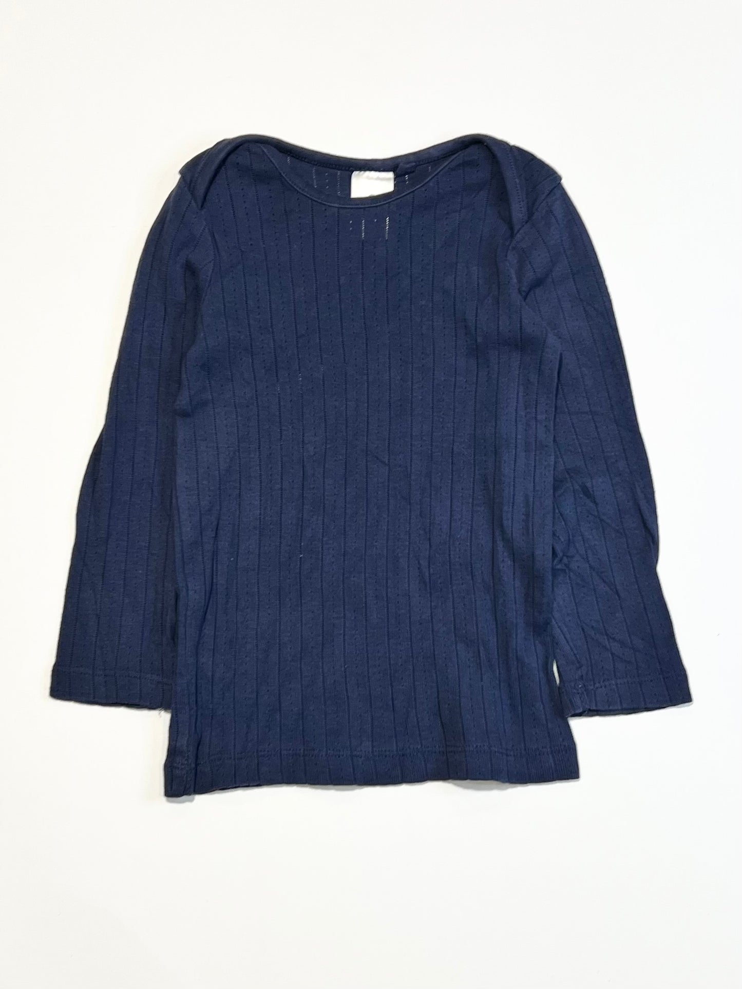 Navy pointelle top - Size 2
