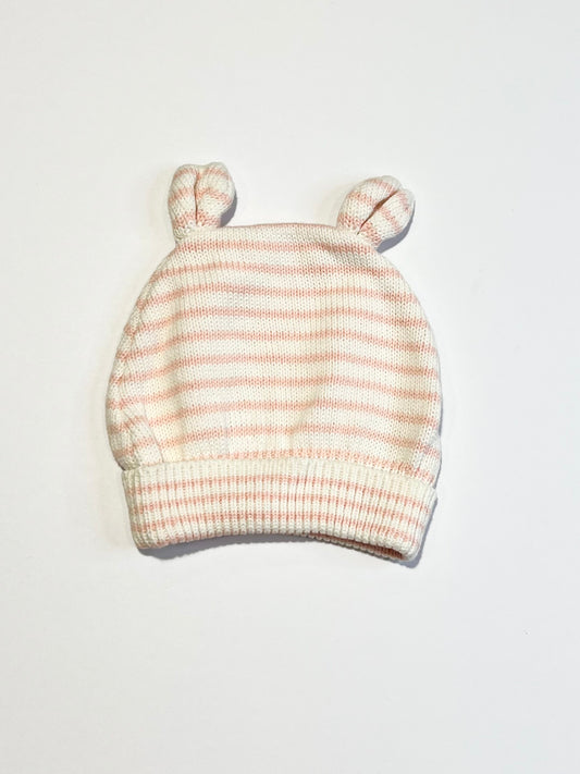 Striped knit beanie - Size 6-12 months