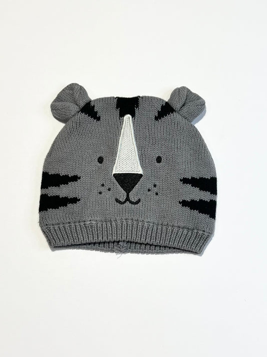 Tiger knit beanie - Size 6-12 months