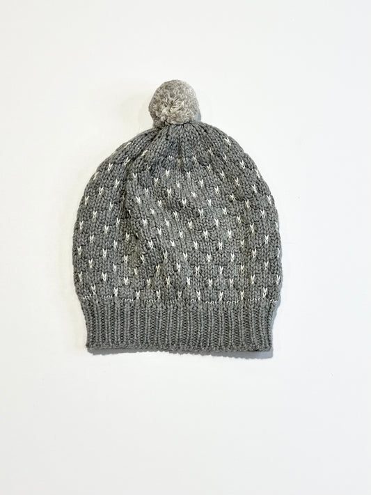 Grey knit beanie - Size 3-12 months