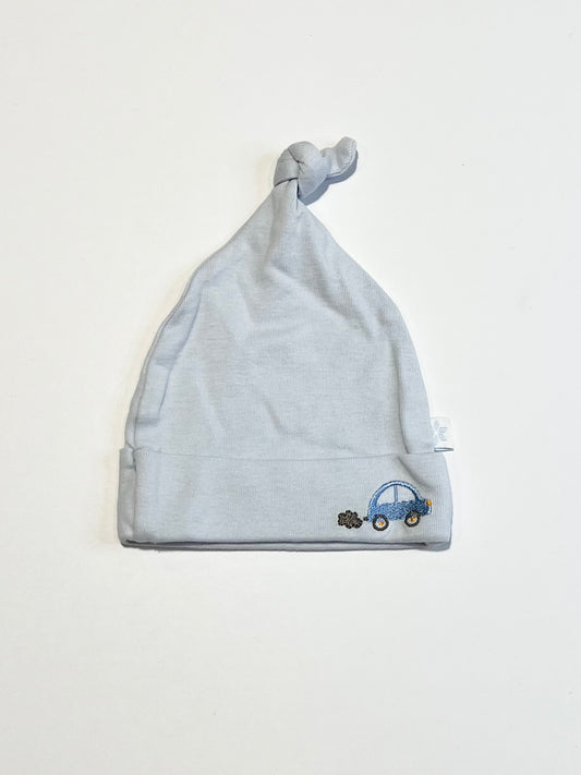 Blue car beanie - Size medium