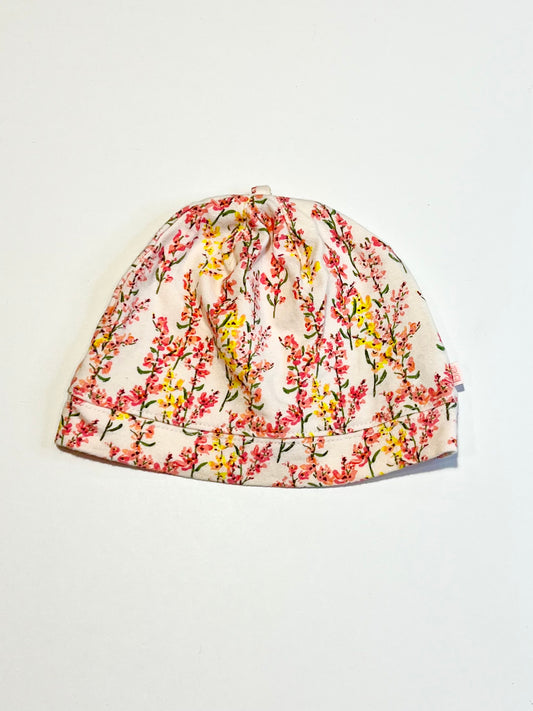 Floral beanie - Size 3-9 months