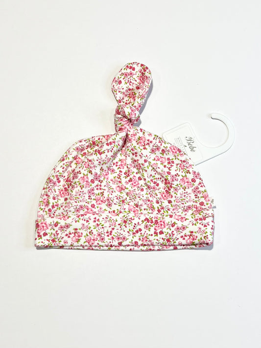Floral beanie brand new - Size 3-9 months