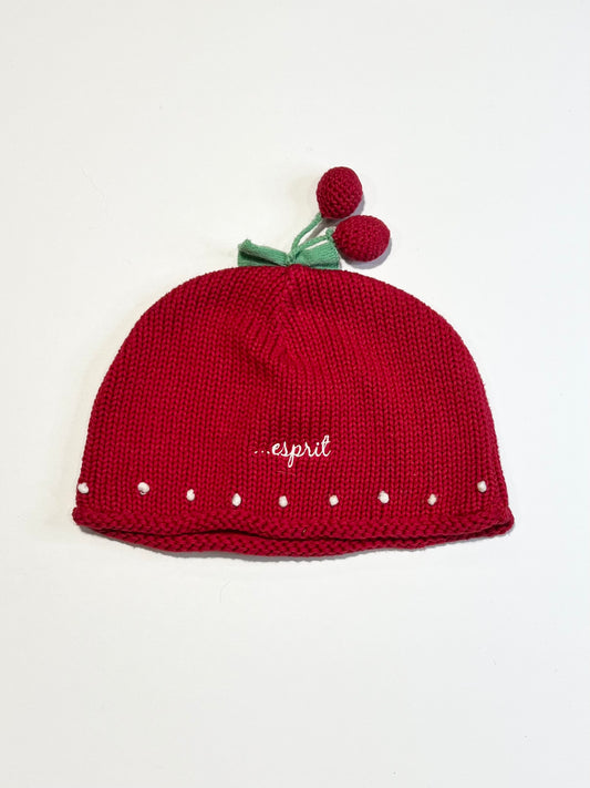 Cherries knit beanie - Size 4+ years