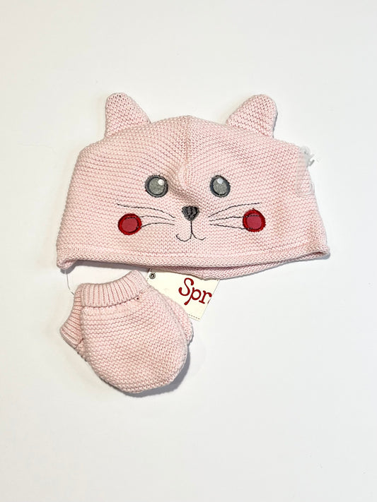 Pink beanie set brand new - Size 3-6 months