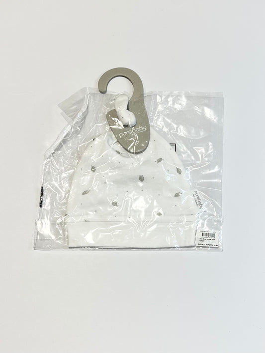 Grey leaf beanie brand new - Size 0-6 months