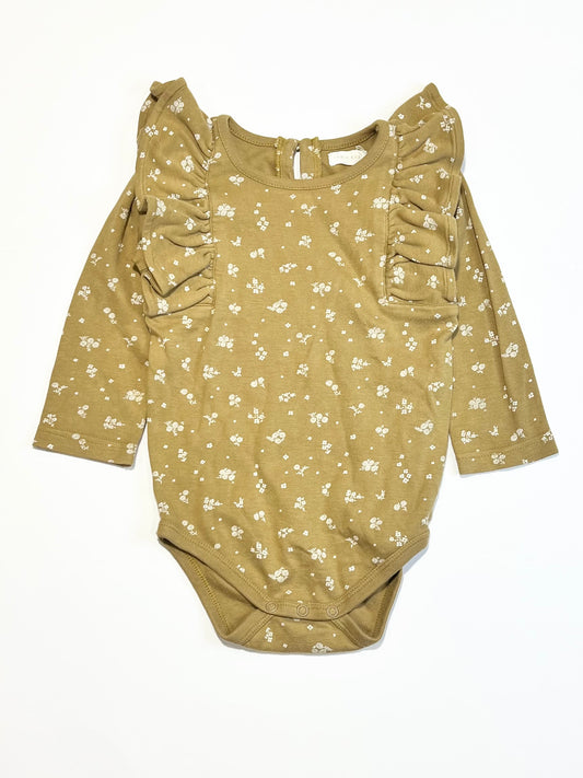 Floral ruffle bodysuit - Size 2