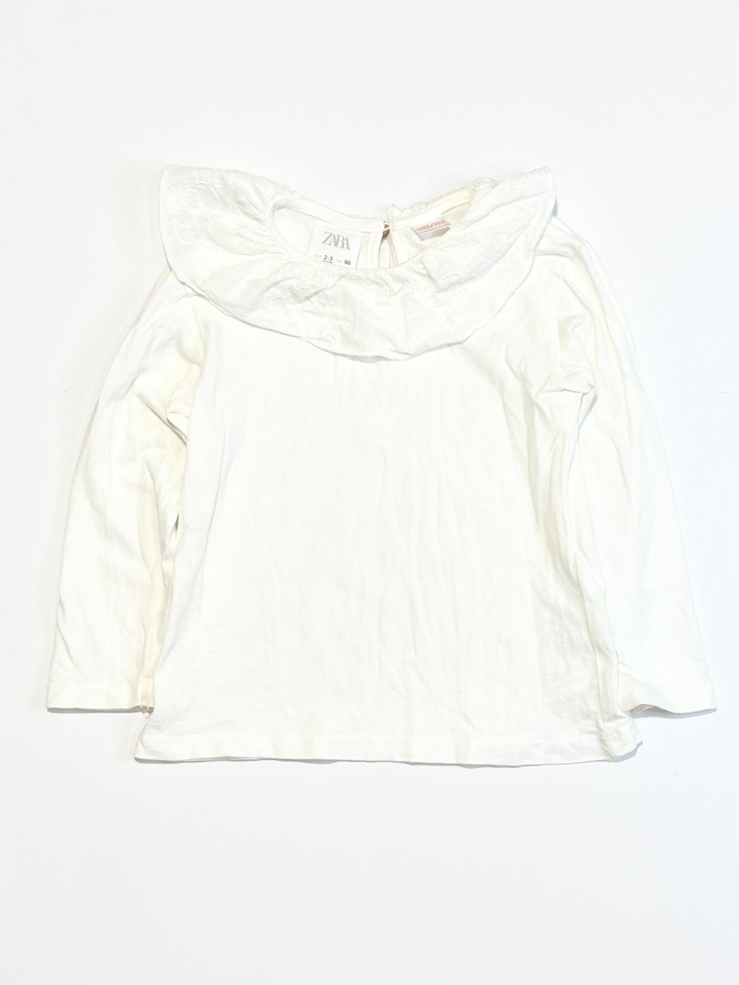 White collared top - Size 2-3