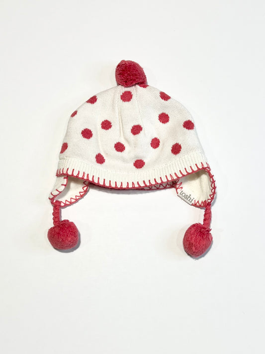 Spotty beanie - Size 0-8 months