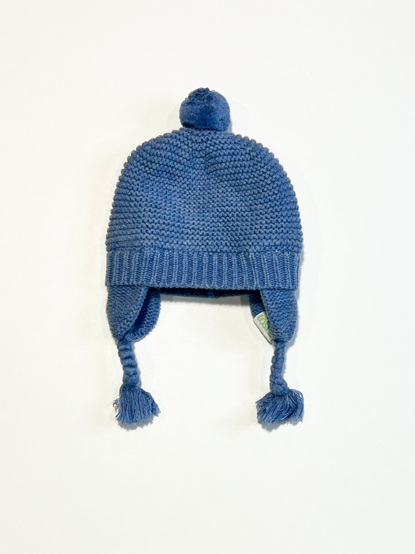 Blue pompom beanie - Size 0-8 months