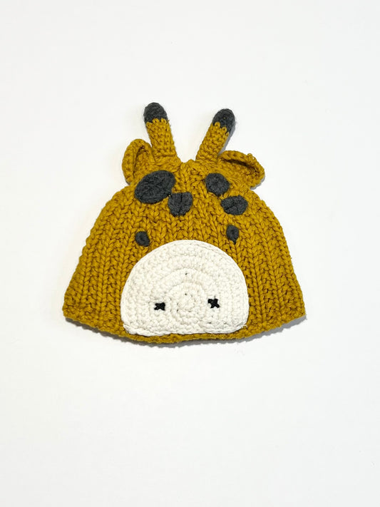 Giraffe knit beanie - Size newborn
