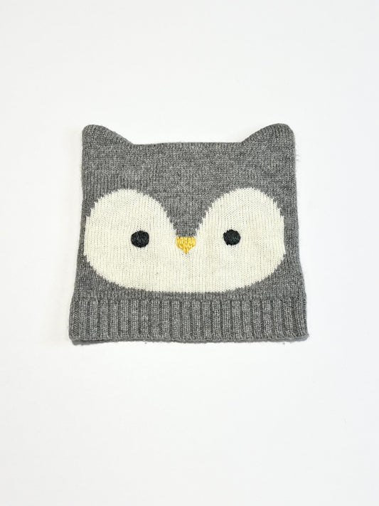 Grey owl knit beanie - One size